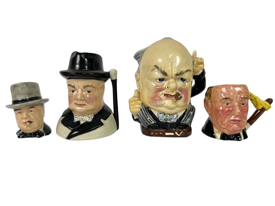 Collection Of Four Vintage Character Mugs Featuring Churchill [Photo 1]