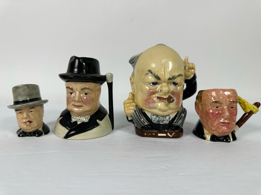 Collection Of Four Vintage Character Mugs Featuring Churchill [Photo 3]
