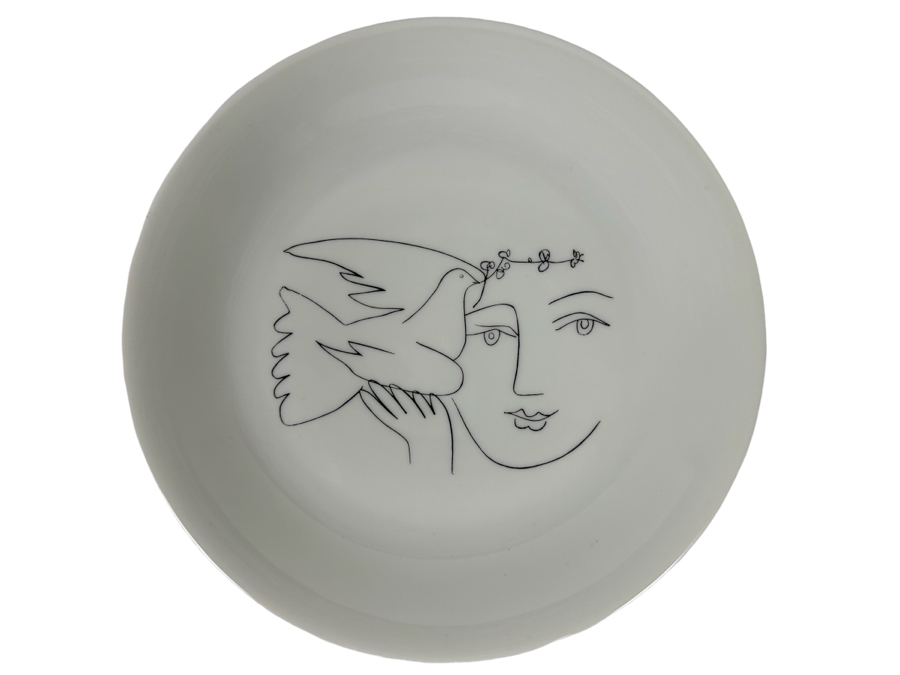 Pablo Picasso (1881-1973) Limoges France Porcelain Plate Facsimile Signed Picasso On Verso 9.5R [Photo 2]