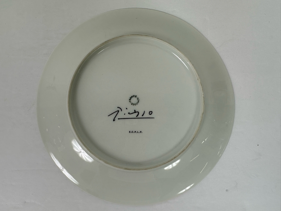Pablo Picasso (1881-1973) Limoges France Porcelain Plate Facsimile Signed Picasso On Verso 9.5R [Photo 7]