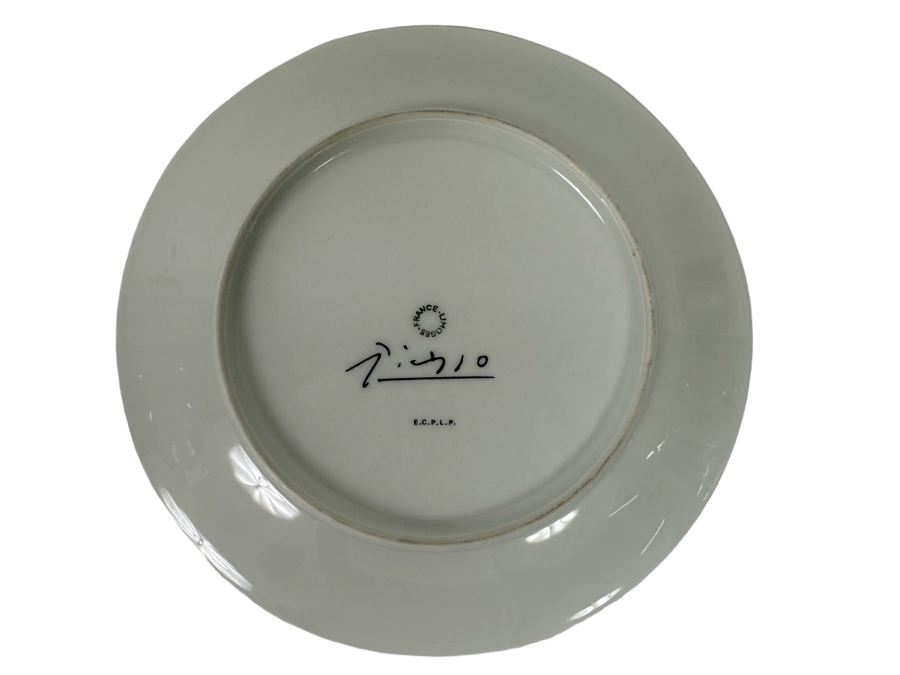 Pablo Picasso (1881-1973) Limoges France Porcelain Plate Facsimile Signed Picasso On Verso 9.5R [Photo 3]