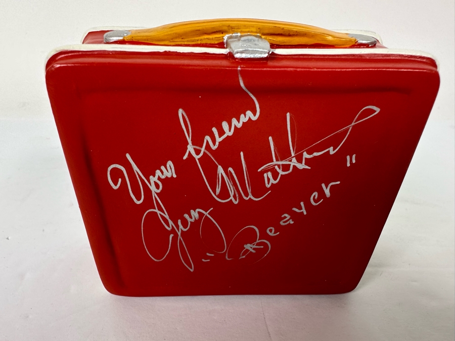 Signed Jerry Mathers (Beaver Cleaver) Of Leave It To Beaver TV Sitcom Red Suitcase Figurine By Gartlan USA 3.75W X 1.75D X 3.5H [Photo 4]