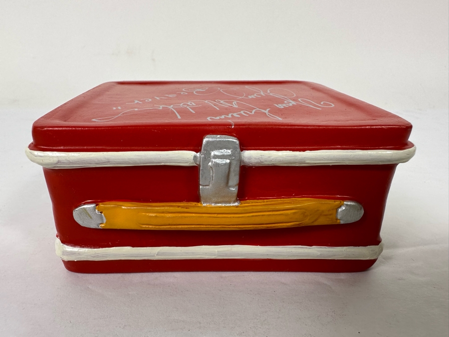 Signed Jerry Mathers (Beaver Cleaver) Of Leave It To Beaver TV Sitcom Red Suitcase Figurine By Gartlan USA 3.75W X 1.75D X 3.5H [Photo 7]