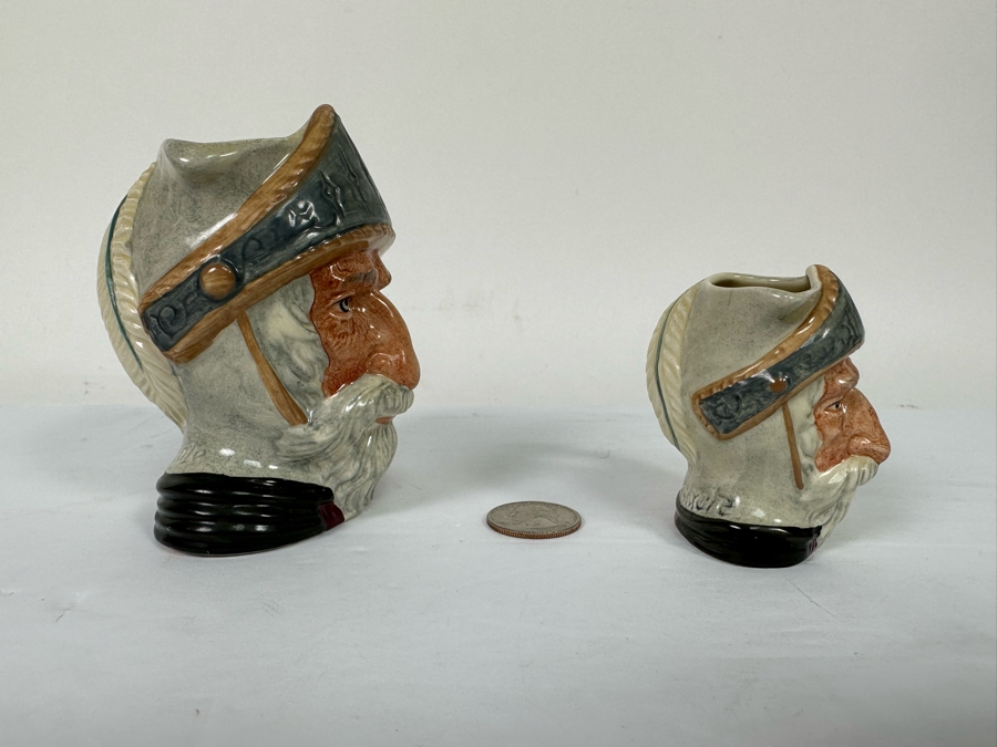 Pair Of Signed Royal Doulton Don Quixote Character Jugs: Small Jug D6460 / Mini Jug D6511 Both Signed By Michael Doulton [Photo 10]