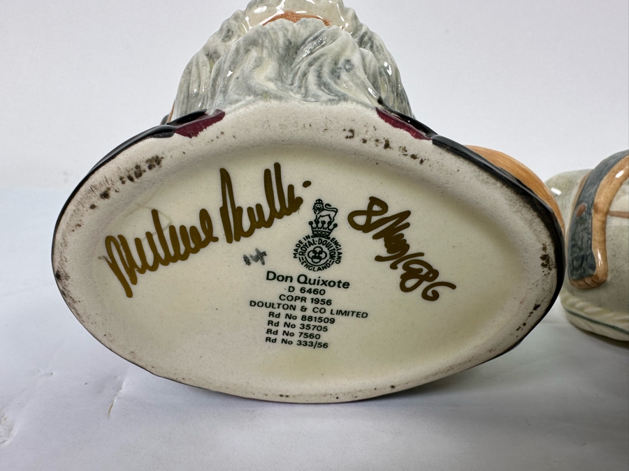 Pair Of Signed Royal Doulton Don Quixote Character Jugs: Small Jug D6460 / Mini Jug D6511 Both Signed By Michael Doulton [Photo 12]