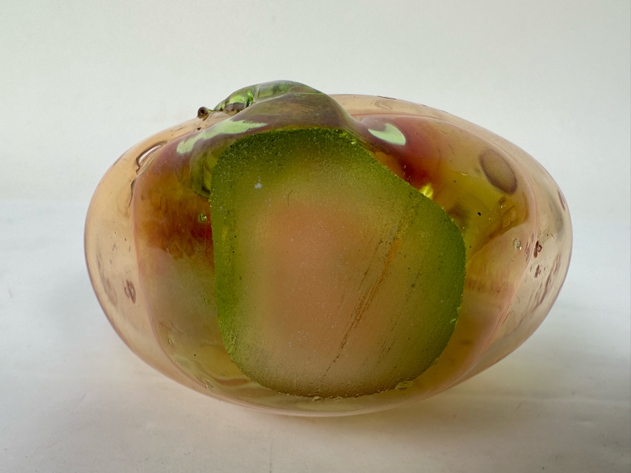 Beautiful Signed Art Glass Vase From Laguna Beach Artist Loren Chapin 4.5H [Photo 9]