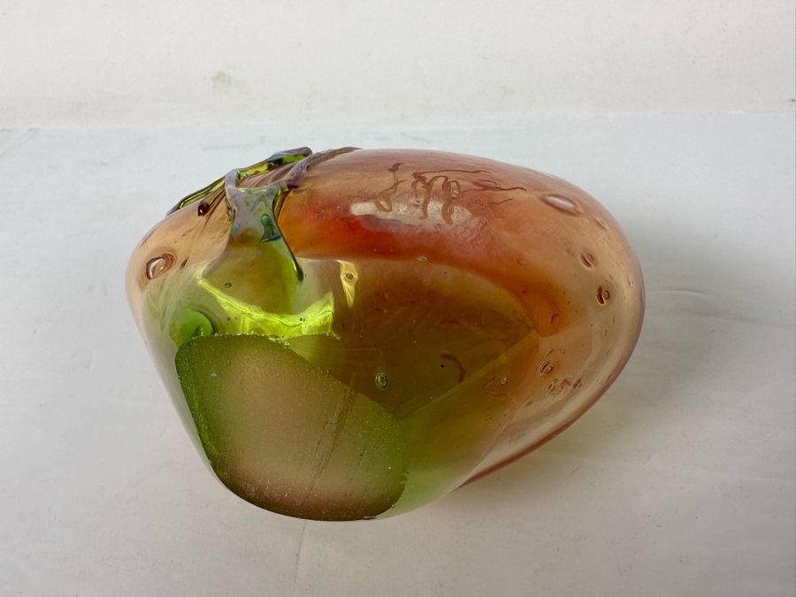 Beautiful Signed Art Glass Vase From Laguna Beach Artist Loren Chapin 4.5H [Photo 11]