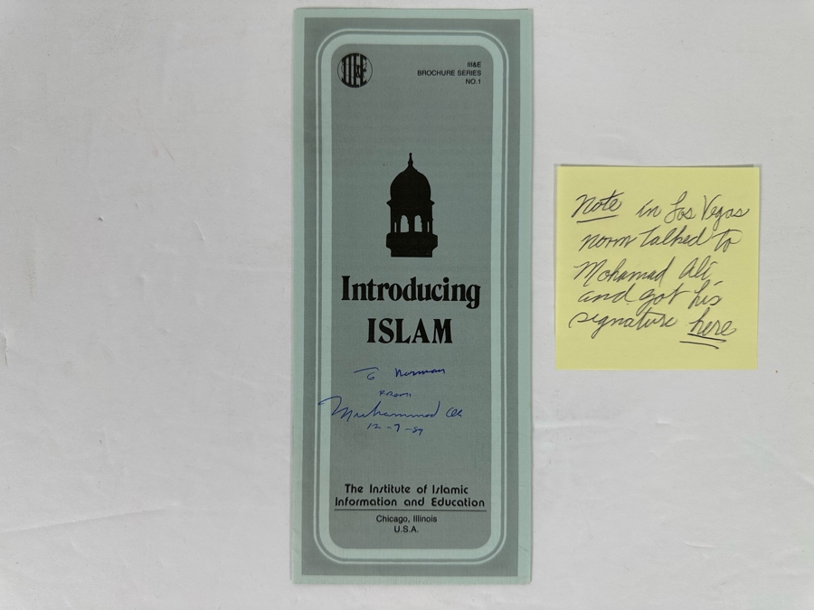 Autographed Muhammad Ali Introducing ISLAM Brochure Signed 'To Norman (Client) From Muhammad Ali 12-7-89' Personally Signed By Muhammad Ali To Norman Appel On Las Vegas Trip [Photo 3]
