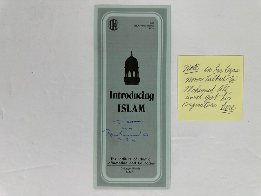 Autographed Muhammad Ali Introducing ISLAM Brochure Signed 'To Norman (Client) From Muhammad Ali 12-7-89' Personally Signed By Muhammad Ali To Norman Appel On Las Vegas Trip [Photo 4]