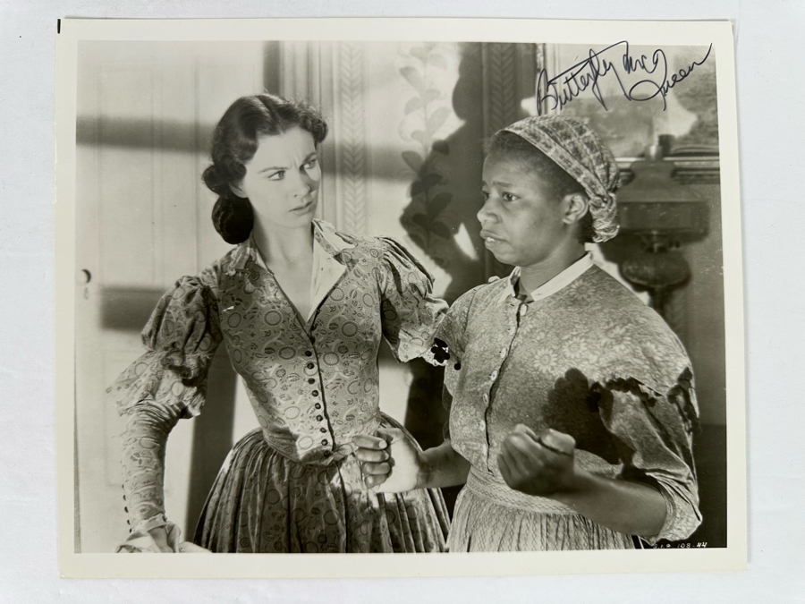 Gone With The Wind Butterfly McQueen Autographed Photograph With Vivien Leigh (Signed By Butterfly McQueen)  [Photo 3]