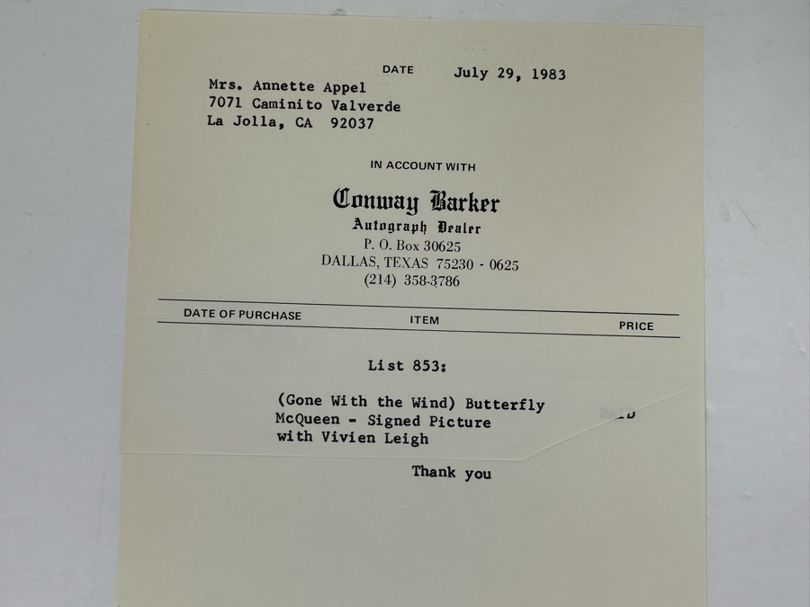 Gone With The Wind Butterfly McQueen Autographed Photograph With Vivien Leigh (Signed By Butterfly McQueen)  [Photo 7]