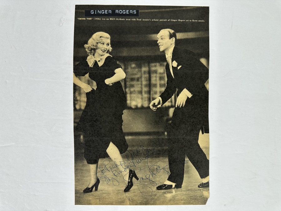 Autographed Ginger Rogers Paper Magazine Page 7.5 X 11 [Photo 2]