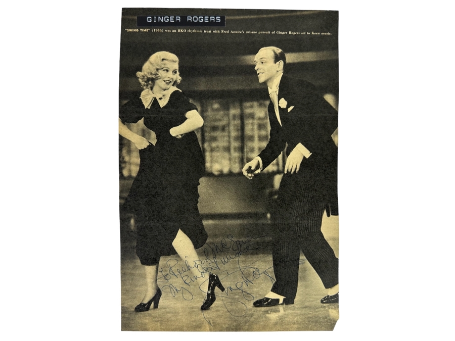Autographed Ginger Rogers Paper Magazine Page 7.5 X 11 [Photo 1]