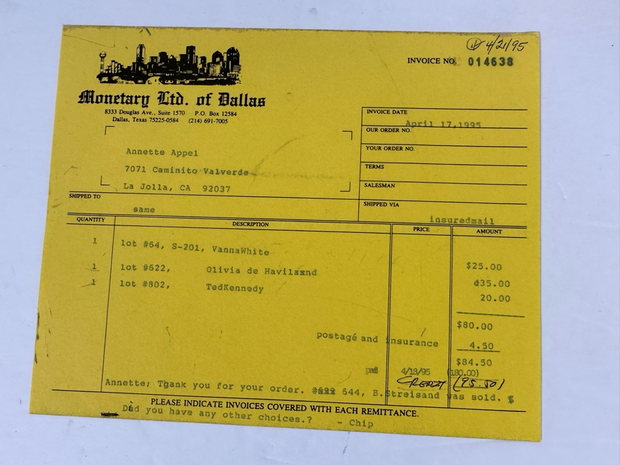 Autographed Vanna White Photograph 8 X 10 [Photo 8]