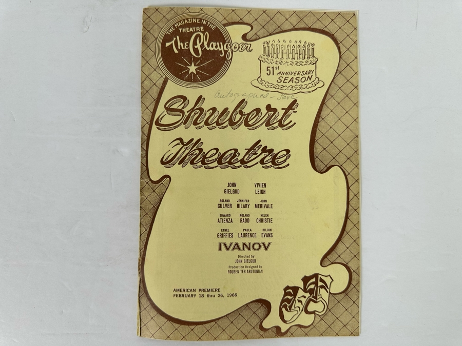 Vivien Leigh (Scarlett O'Hara In Gone With The Wind) Autographed Shubert Theatre Ivanov Theatre Program Signed By Vivien Leigh & Sir John Geilgud [Photo 12]