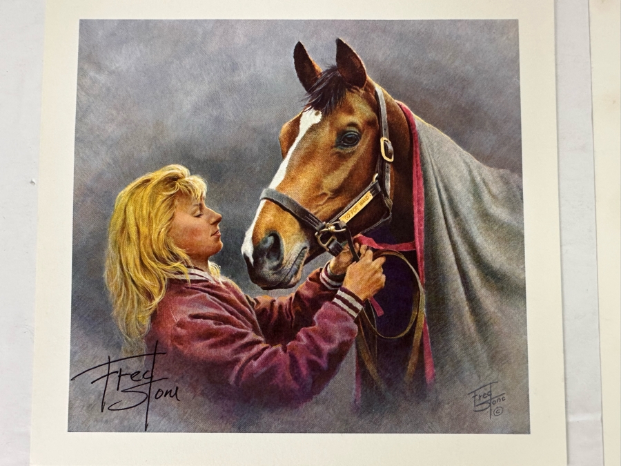 Pair Of Signed Fred Stone Horse Prints 6.5 X 6 And 5 X 5 [Photo 6]