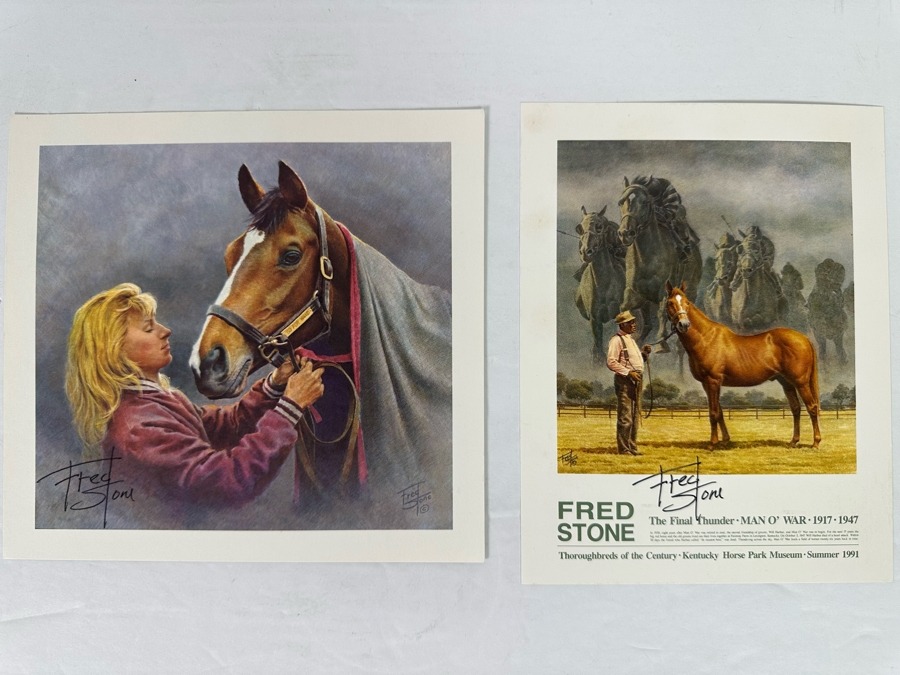 Pair Of Signed Fred Stone Horse Prints 6.5 X 6 And 5 X 5 [Photo 2]