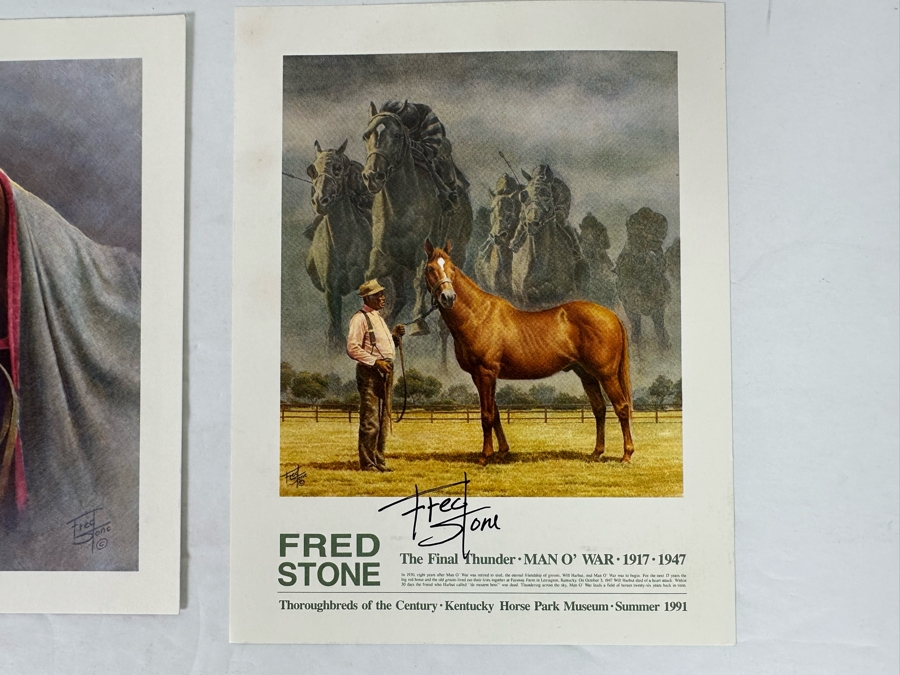 Pair Of Signed Fred Stone Horse Prints 6.5 X 6 And 5 X 5 [Photo 3]
