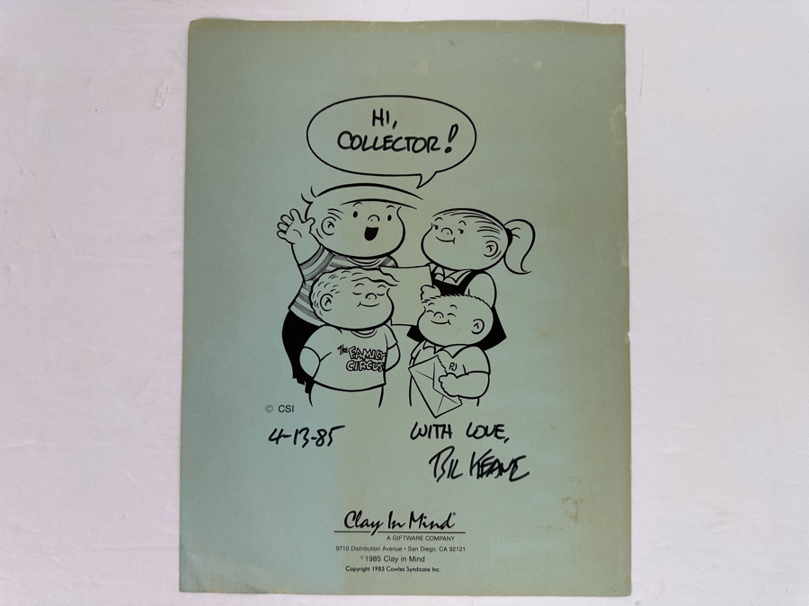 Bil Keane Autograph On The Family Circus Print 8.5 X 11 [Photo 2]