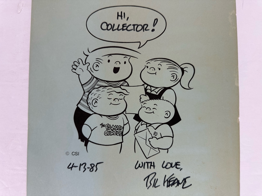 Bil Keane Autograph On The Family Circus Print 8.5 X 11 [Photo 3]