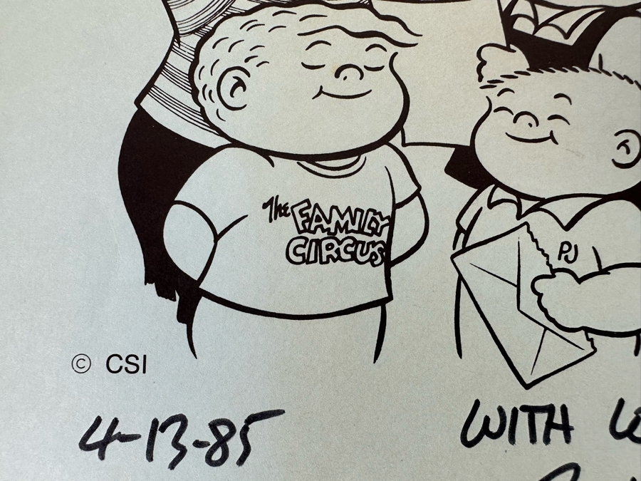 Bil Keane Autograph On The Family Circus Print 8.5 X 11 [Photo 4]