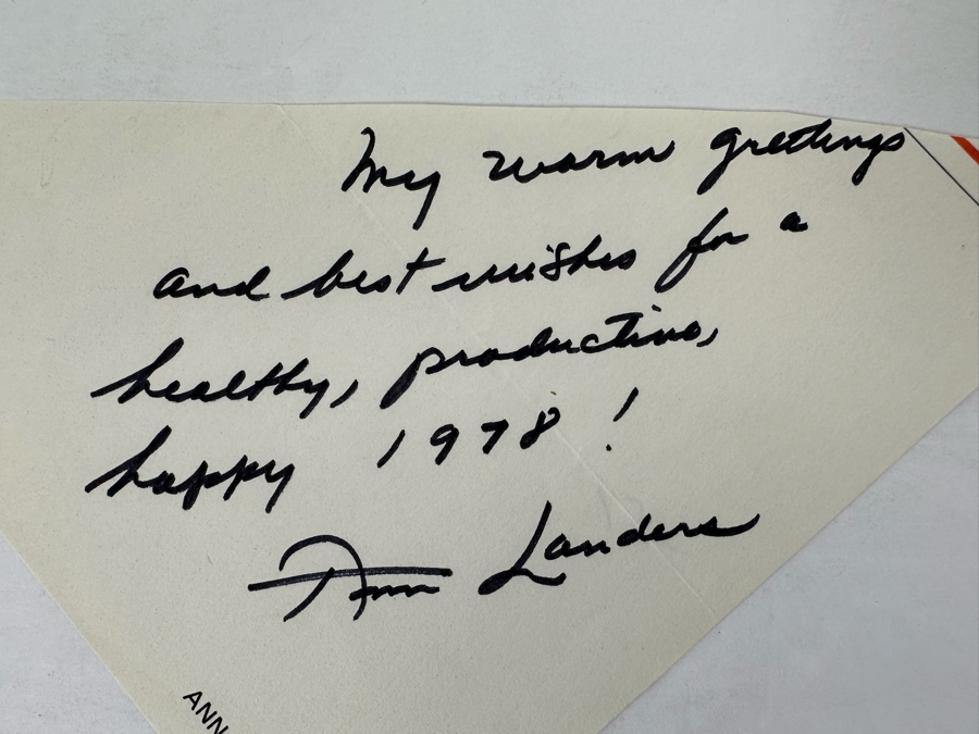 Autograph Of Letter From Ann Landers (Eppie Lederer AKA Dear Ann Landers) [Photo 3]