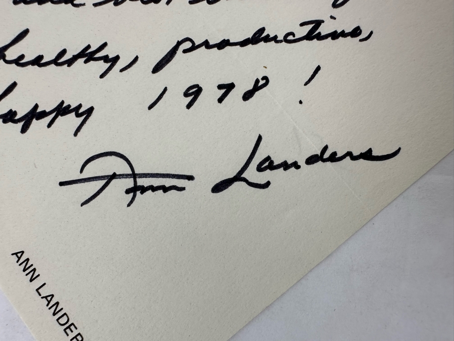 Autograph Of Letter From Ann Landers (Eppie Lederer AKA Dear Ann Landers) [Photo 4]