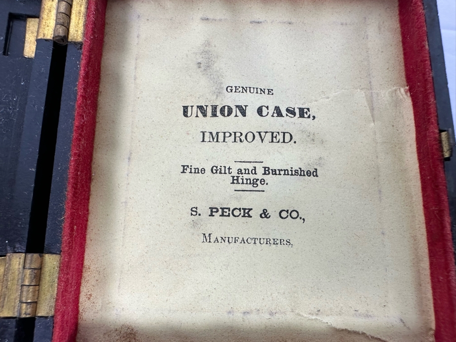 Antique Civil War Ninth Plate Ambrotype Photograph Of Solidier In Genuine Union Case Improved With Fine Gilt By S. Peck & Co [Photo 16]