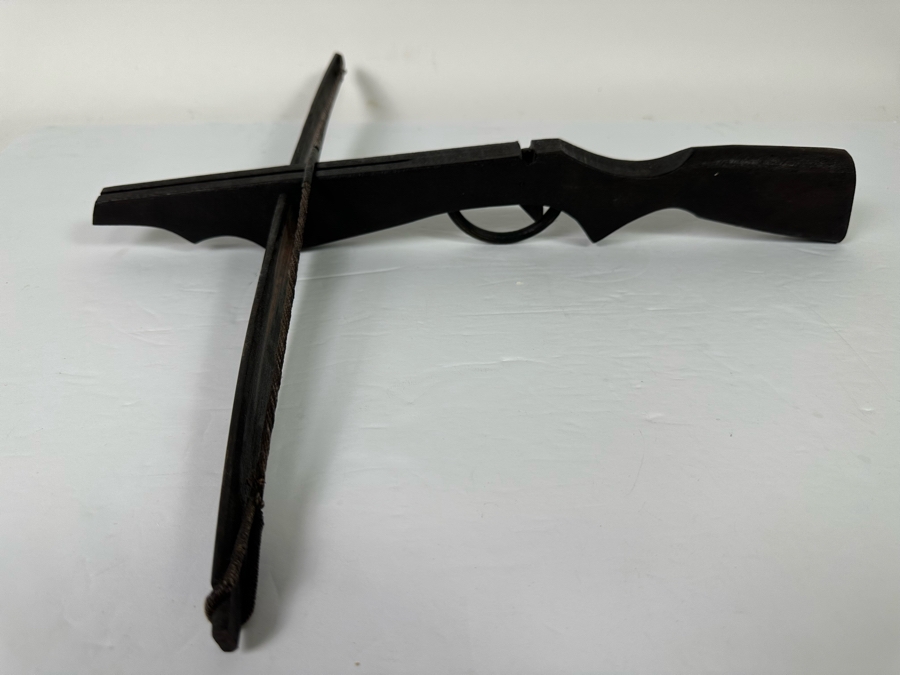 Vintage Handcrafted Working Wooden Handheld Crossbow 5W X 8L [Photo 5]