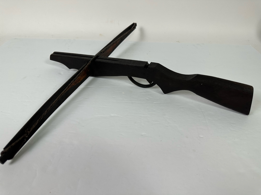 Vintage Handcrafted Working Wooden Handheld Crossbow 5W X 8L [Photo 3]