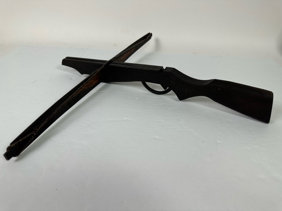 Vintage Handcrafted Working Wooden Handheld Crossbow 5W X 8L [Photo 2]