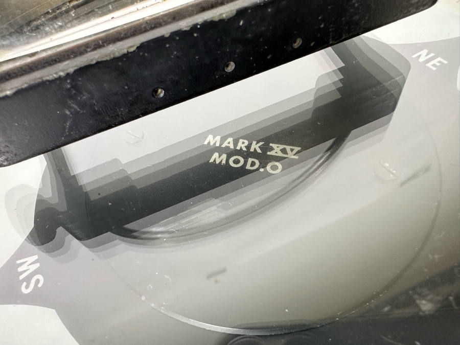 Vintage Salvaged Ship's Compass Mark XV Mod. O From The SS Catalina Steamship (1924-1975) (California's Last Steamship) After It Shipwrecked In The Harbour At Ensenada, Mexico Not Working As A Compass 13W X 12H [Photo 6]