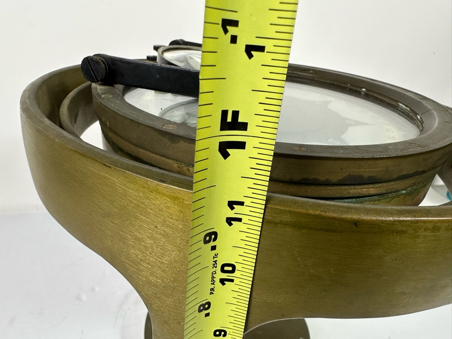 Vintage Salvaged Ship's Compass Mark XV Mod. O From The SS Catalina Steamship (1924-1975) (California's Last Steamship) After It Shipwrecked In The Harbour At Ensenada, Mexico Not Working As A Compass 13W X 12H [Photo 19]