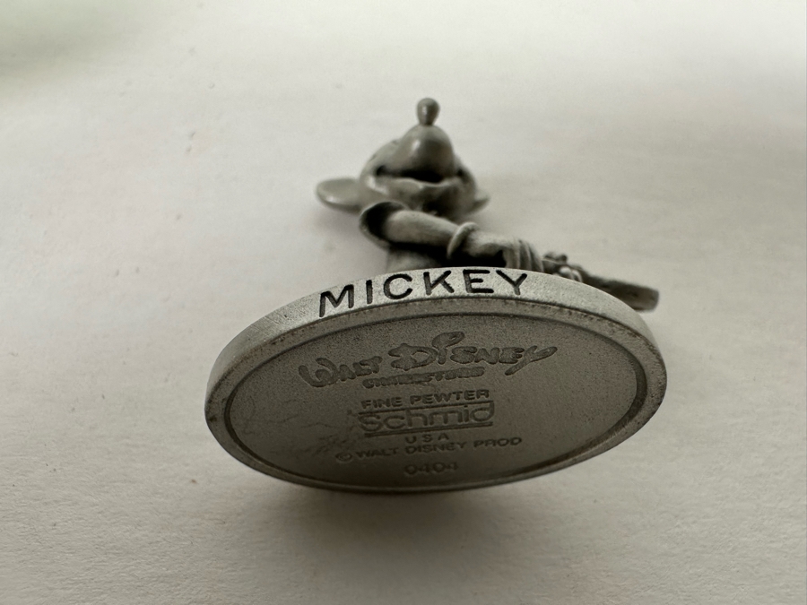 Small Walt Disney Mickey Mouse Fine Pewter Schmid Figurine 1.75H And Hudson Pewter Lincoln Memorial Figurine 1958 By P. W. Baston 2.25H [Photo 12]