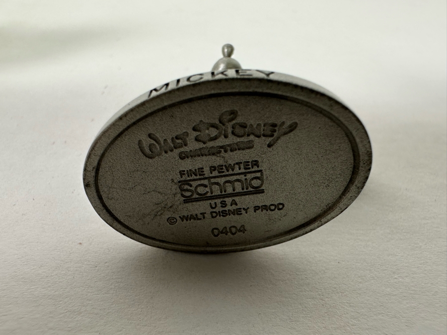 Small Walt Disney Mickey Mouse Fine Pewter Schmid Figurine 1.75H And Hudson Pewter Lincoln Memorial Figurine 1958 By P. W. Baston 2.25H [Photo 11]