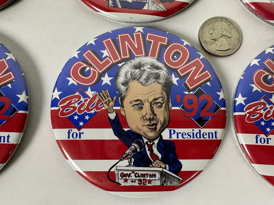 Eighteen 1992 Political Presidential Candidate Buttons Of Bill Clinton, George Bush & Ross Perot [Photo 4]