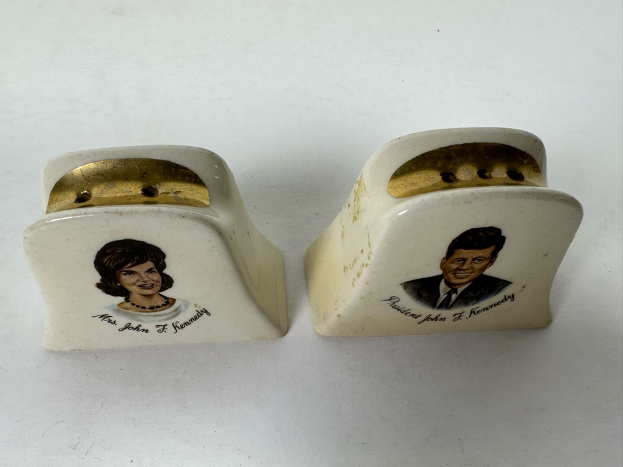 Pair Of Vintage President John F. Kennedy & Mrs. John F. Kennedy Salt & Pepper Shakers 3W X 2H [Photo 6]