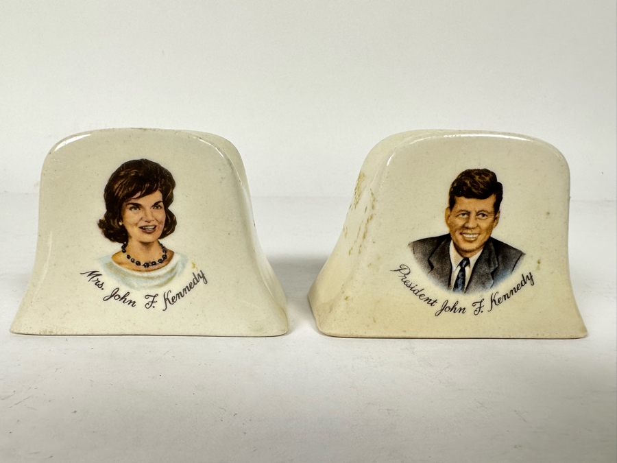 Pair Of Vintage President John F. Kennedy & Mrs. John F. Kennedy Salt & Pepper Shakers 3W X 2H [Photo 3]
