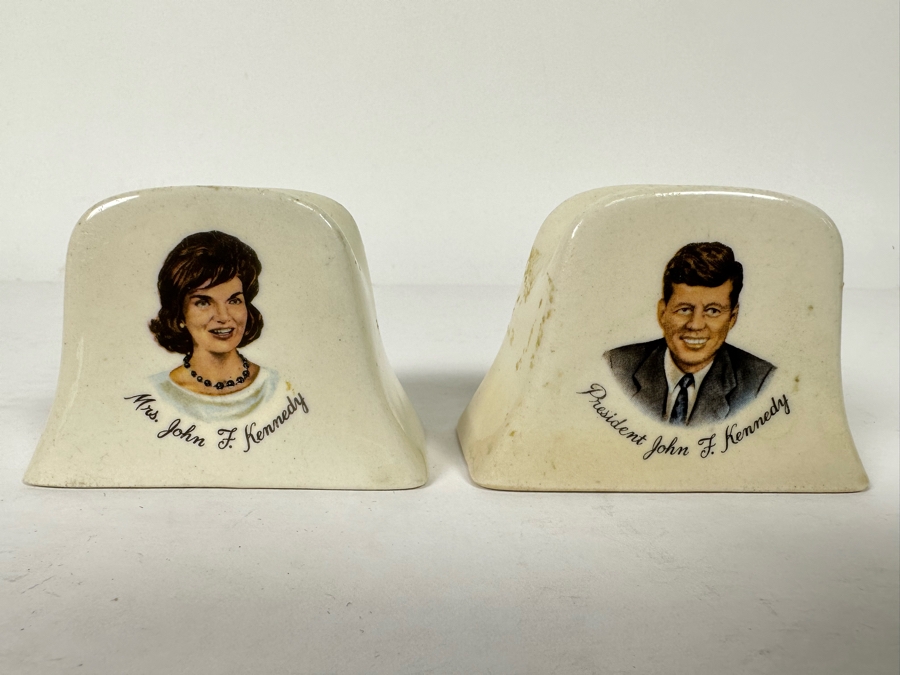 Pair Of Vintage President John F. Kennedy & Mrs. John F. Kennedy Salt