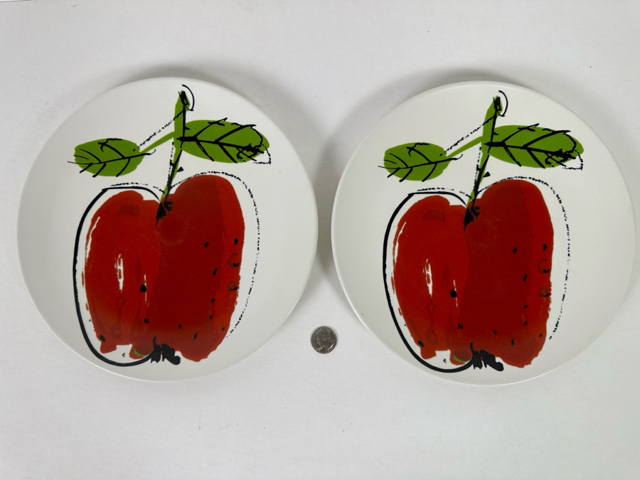 Pair Of Forbidden Fruit Alice Apple Vera For Mikasa Plates F7102 10.75R [Photo 2]