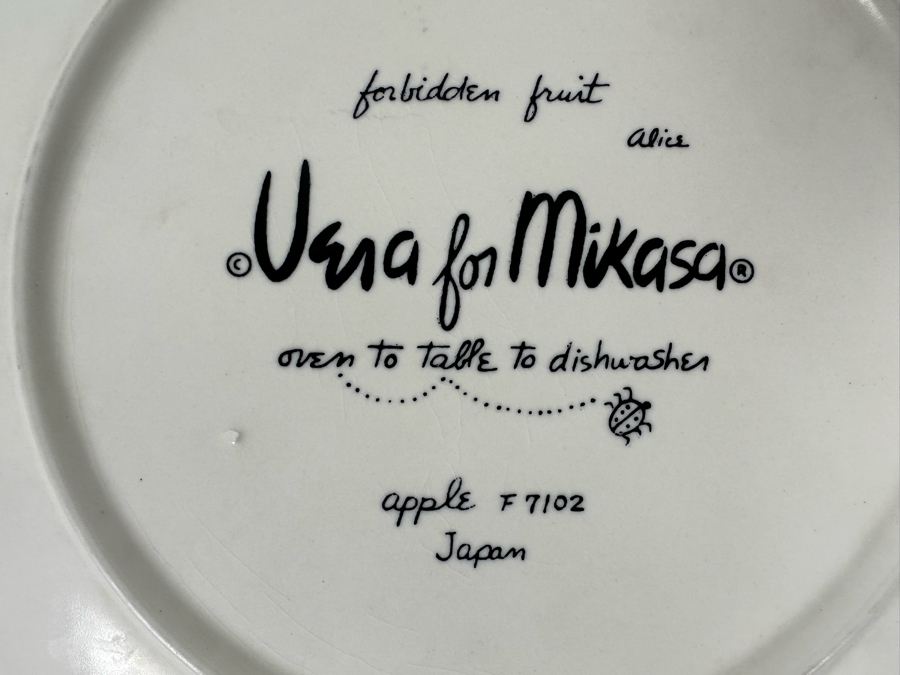 Pair Of Forbidden Fruit Alice Apple Vera For Mikasa Plates F7102 10.75R [Photo 5]