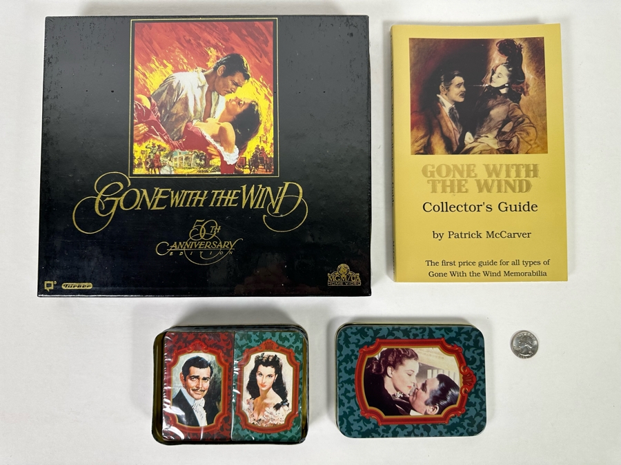 Sealed Gone With The Wind 50th Anniversary VHS Collector's Set, Signed Gone With The Wind Collector's Guide Signed By Patrick McCarver And Sealed Gone With The Wind Playing Cards [Photo 2]