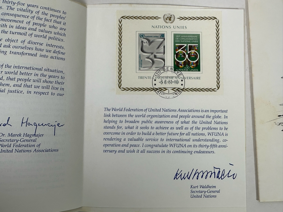 Pair Of 35th Anniversary 1981 United Nations First Day Covers Stamps With Salvador Dali Artwork [Photo 8]