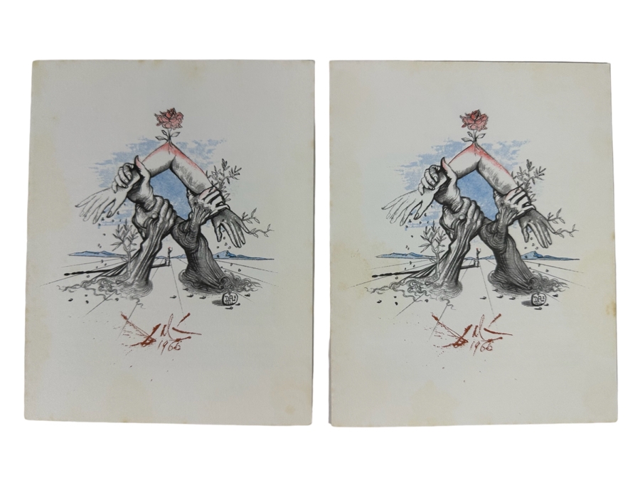 Pair Of 35th Anniversary 1981 United Nations First Day Covers Stamps With Salvador Dali Artwork