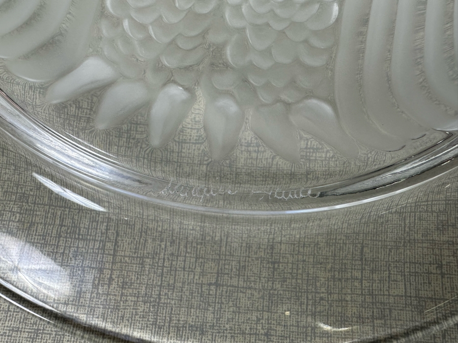 Vintage Signed Lalique France Crystal Annual Plate Bicentennial 1976 American Eagle 12th In Series With Original Box 8.5R [Photo 7]