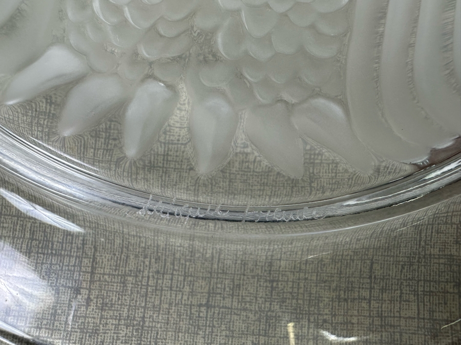 Vintage Signed Lalique France Crystal Annual Plate Bicentennial 1976 American Eagle 12th In Series With Original Box 8.5R [Photo 6]