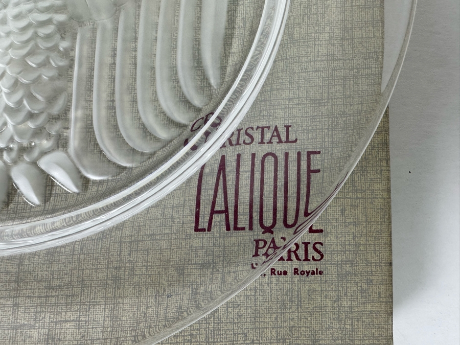 Vintage Signed Lalique France Crystal Annual Plate Bicentennial 1976 American Eagle 12th In Series With Original Box 8.5R [Photo 5]