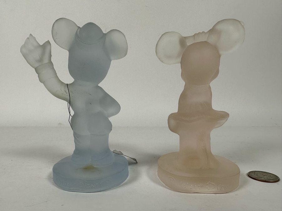 Pair Of Vintage Walt Disney Colored Lead Crystal Mickey Mouse And Minnie Mouse Figurines By OTCO Made In Italy One With Original Tags 5.5H [Photo 13]