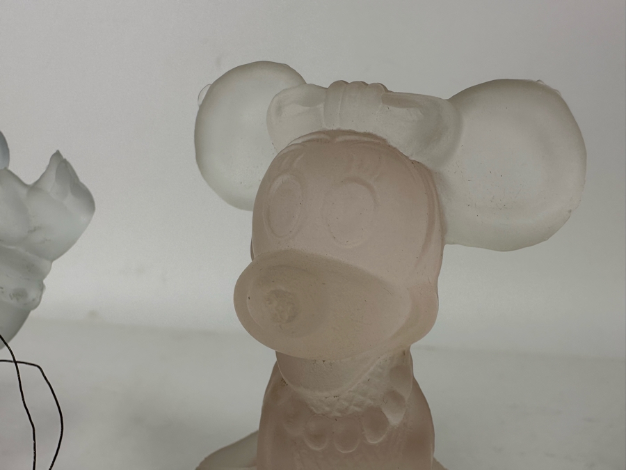 Pair Of Vintage Walt Disney Colored Lead Crystal Mickey Mouse And Minnie Mouse Figurines By OTCO Made In Italy One With Original Tags 5.5H [Photo 8]