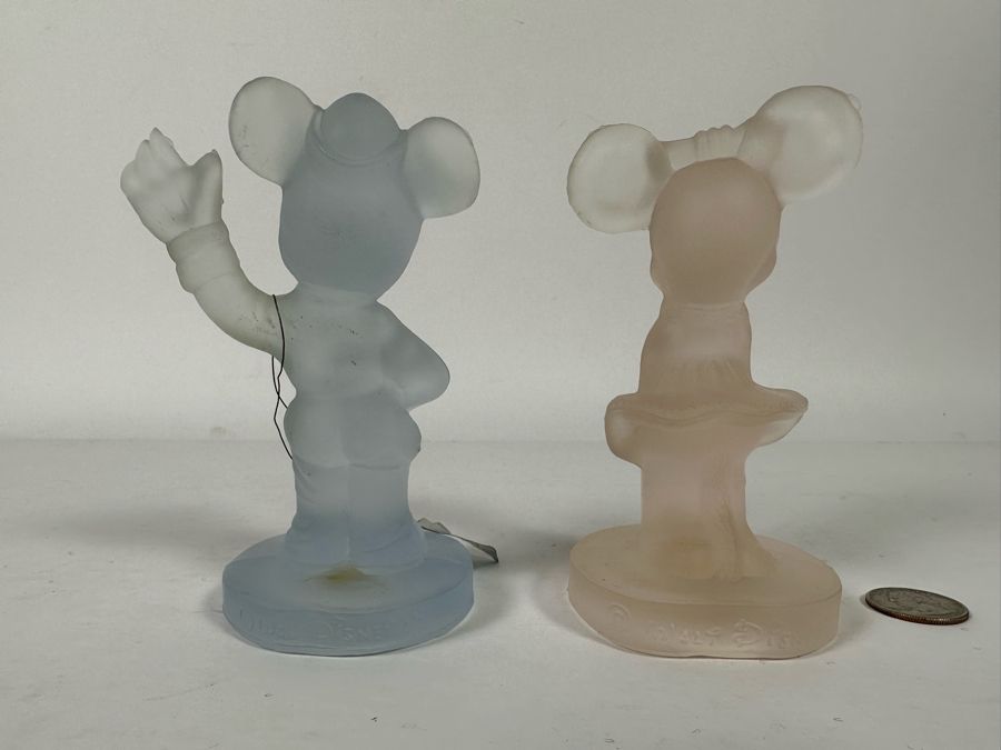 Pair Of Vintage Walt Disney Colored Lead Crystal Mickey Mouse And Minnie Mouse Figurines By OTCO Made In Italy One With Original Tags 5.5H [Photo 12]